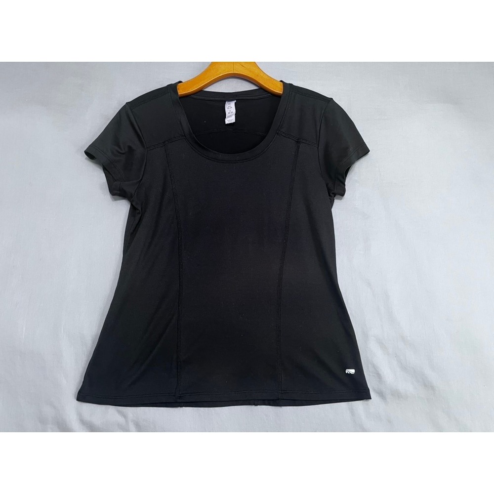 Marika Womens XS Black Short Sleeve Activewear Gym Training T-Shirt Scoop Neck